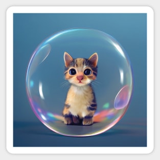 Very Cute Kitten in a Bubble Art Sticker